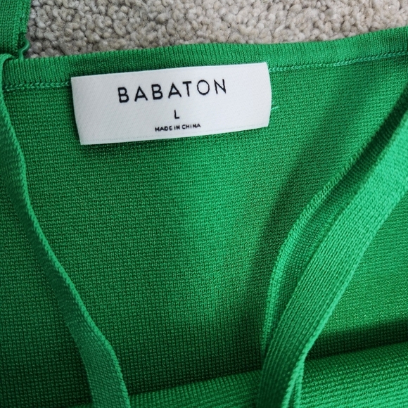 Aritzia Babaton Emerald Green Lariat Body Con Dress Thin Strap Stretchy Size L - Picture 12 of 15